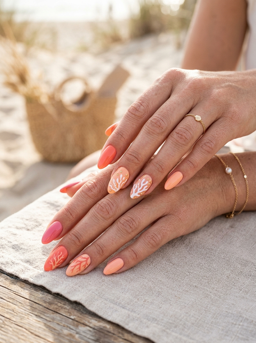 Coral Reef Nails